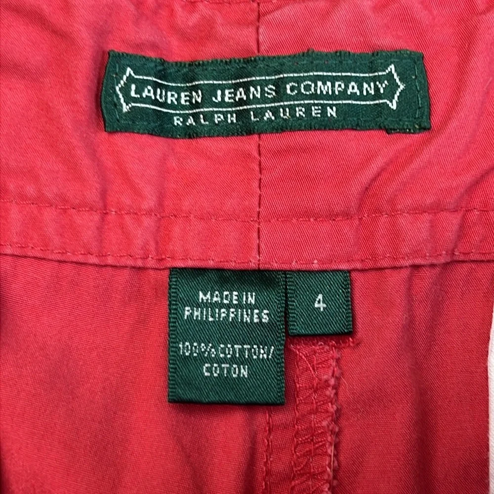 Ralph Lauren Red Cargo Cropped Pants 4
